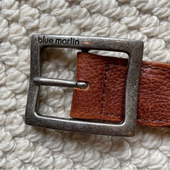 Woven brown leather belt - Picture 4 of 10